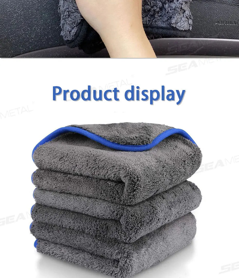 Chiffon Microfibre Détailing Auto - BLEU/NOIR - Différentes tailles