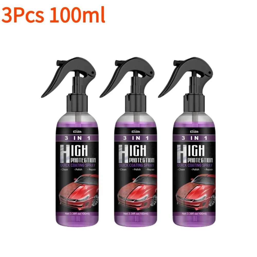 Spray Céramique Voiture 3 en 1 – Nettoyage, Protection Nano & Brillance Haute Définition | Detailing Auto