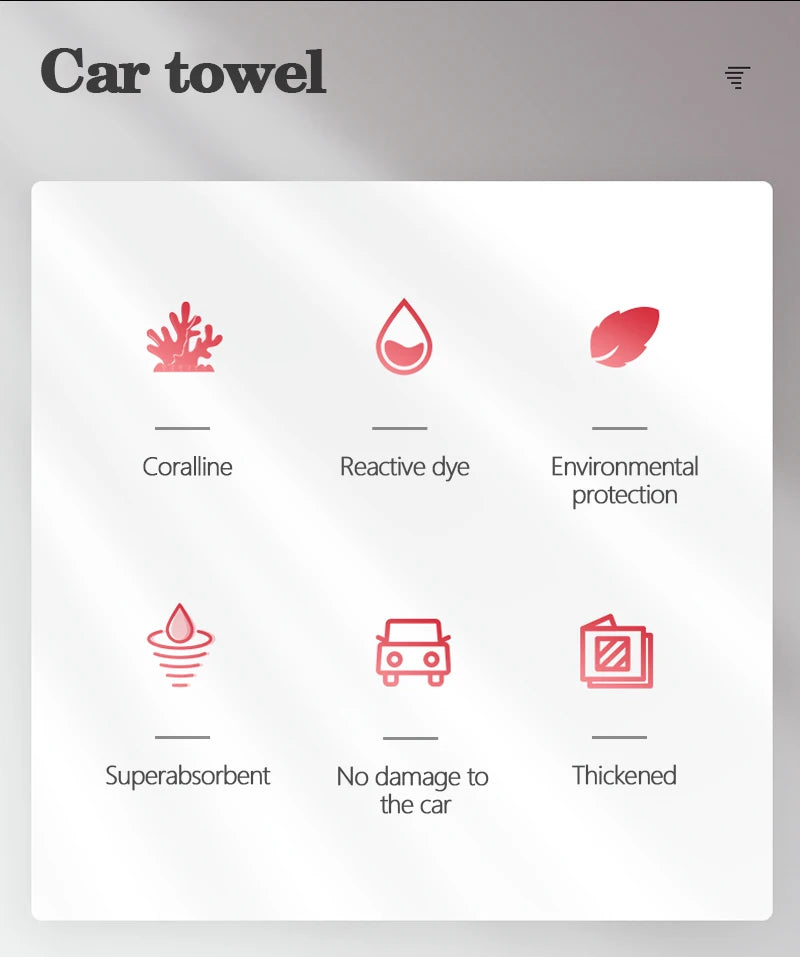 Chiffon Microfibre Detailing Auto - COGNAC/ROUGE/GRIS/BRUN