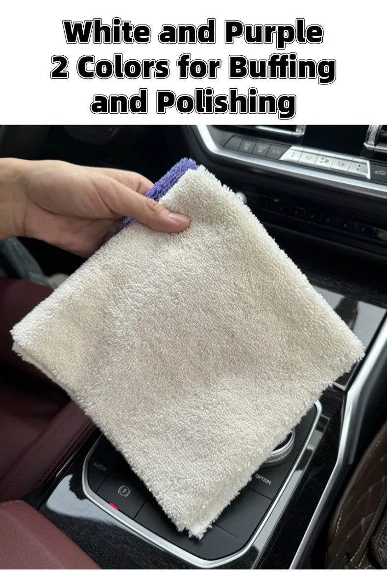 Chiffon Microfibre Detailing Auto - BLANC/VIOLET - Différentes tailles