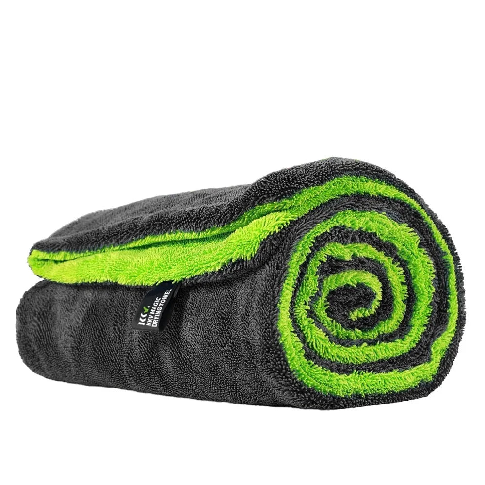 Chiffon Microfibre - Double Face - VERT/GRIS - Différentes tailles